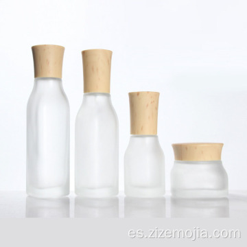 Loción de vidrio Skincare Square Glass Frascos y botellas